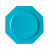 Lot de 8 assiettes plastiques réutilisables octogonales turquoise 24 cm