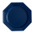 Lot de 8 assiettes plastiques réutilisables octogonales bleu foncé 31 cm