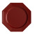 Lot de 8 assiettes plastiques réutilisables octogonales bordeaux 31 cm Lot de 8 assiettes plastiques réutilisables octogonales bordeaux 31 cm