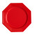Lot de 8 assiettes plastiques réutilisables octogonales rouge 31 cm Lot de 8 assiettes plastiques réutilisables octogonales rouge 31 cm