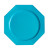 Lot de 8 assiettes plastiques réutilisables octogonales turquoise 31 cm Lot de 8 assiettes plastiques réutilisables octogonales turquoise 31 cm