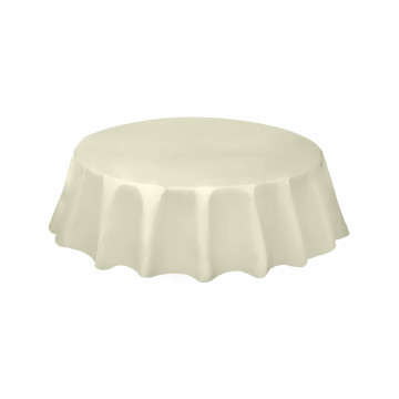 Nappe ronde en plastique ivoire 210 cm