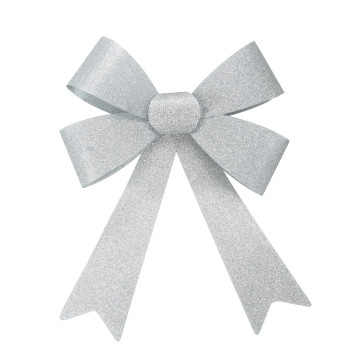 Nœud pailleté argent 28 x 36 cm