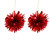 Lot de 2 Suspensions Pompon rouges 7 cm