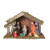 Crèche bois avec 7 santons porcelaine 30 x 20 cm