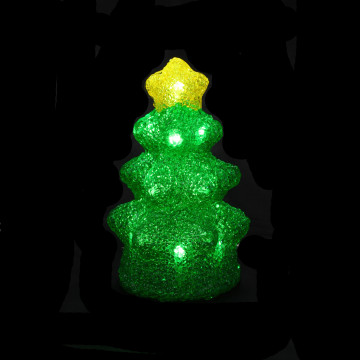 Sapin vert-acrylique 24 leds blanches 11 x 19,5 x 18 cm