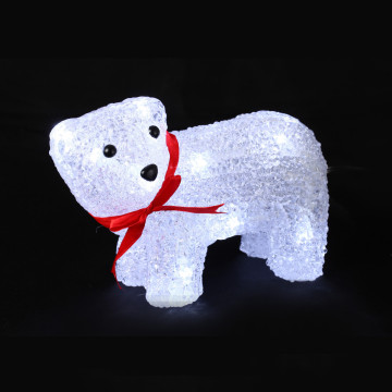 Ours sur pattes acrylique 16 leds blanches 17 x 19 x 12 cm