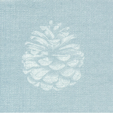 Lot de 20 serviettes intissé Pomme de pin argent 25 x 25 cm