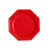 Lot de 8 assiettes à dessert plastiques réutilisables octogonales rouge 16,5 cm Lot de 8 assiettes à dessert plastiques réutilisables octogonales rouge 16,5 cm