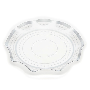 Plat transparent Décor argenté 32x 32 x 4,2 cm