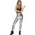 Leggings argent métallisé strech taille M