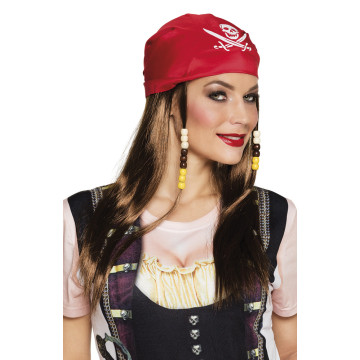 Perruque Mary La Pirate avec bandana