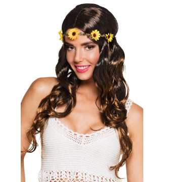 Perruque Sunny brune avec bandeau