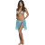 Jupe hawaienne raphia bleu  40 cm