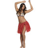 Jupe hawaienne raphia rouge 40 cm
