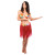 Jupe hawaienne raphia rouge 40 cm