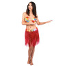 Jupe hawaienne raphia rouge 40 cm