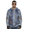Sweat à capuche biker homme
