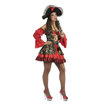 Déguisement pirate sexy rouge femme