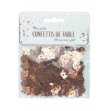 Confettis de table 18 ans Hologramme Rose argent