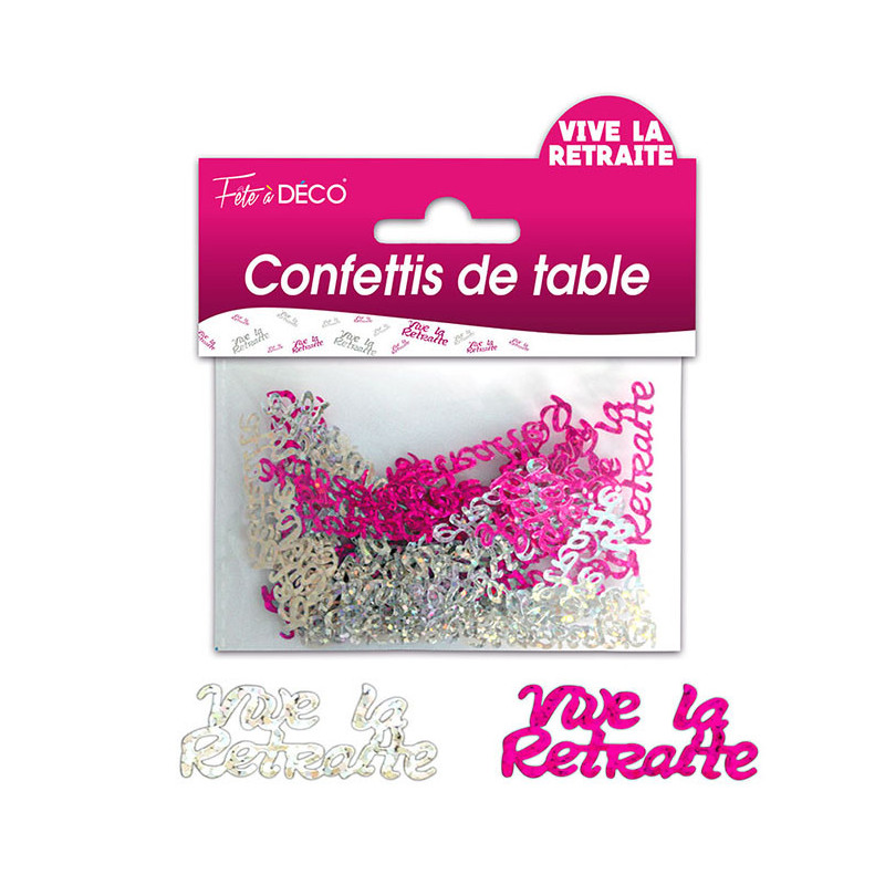 Confettis De Table Métallisés 'Vive La Retraite' – 1,5x3,5 Cm, Multicolores, Sachet De 10 G – Décoration De Fête