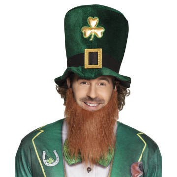Chapeau Leprechaun avec barbe St Patrick
