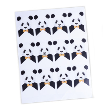 Lot de 24 stickers Panda 8 x 4,5 cm