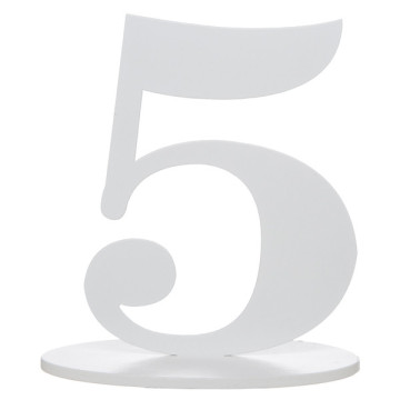 Marque table 5 blanc sur socle 20 cm