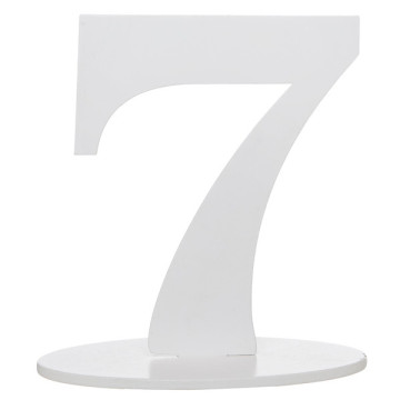 Marque table 7 blanc sur socle 20 cm