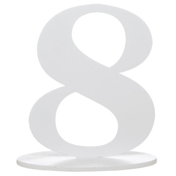 Marque table 8 blanc sur socle 20 cm