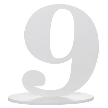 Marque table 9 blanc sur socle 20 cm
