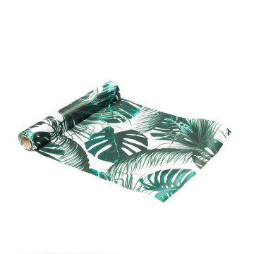 Chemin de table satin tropical 28 cm x 5 m