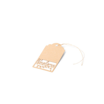Lot de 20 étiquettes Baptême kraft 10 cm