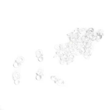 Lot de 24 mini tétines transparentes en pvc 2 cm