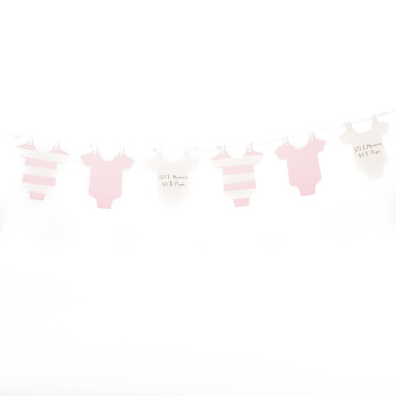 Guirlande Body bébé rose 9 cm- 1,90m