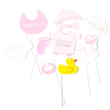 Photobooth Baby shower fille 11 pièces