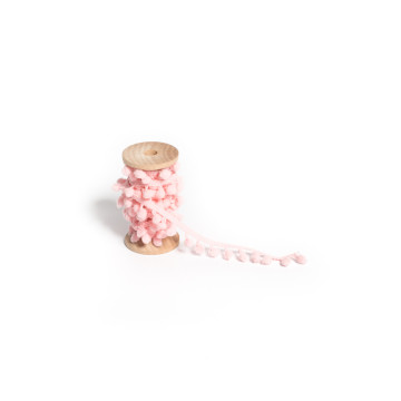 Ruban de pompons roses 1,5 cm x 2 m