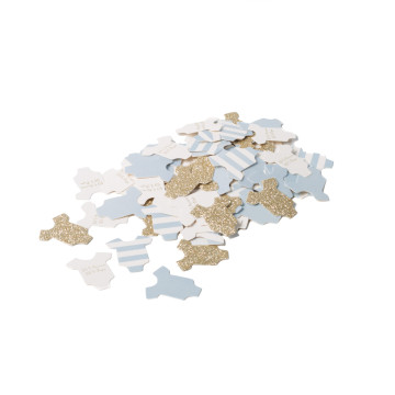 Lot de 100 confettis de table Body bébé bleu 3 cm