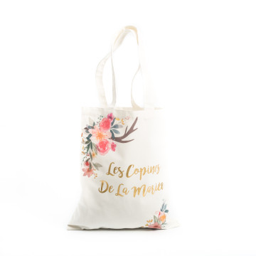 Sac les Copines de la Mariée Folk et or 31 x 37 cm