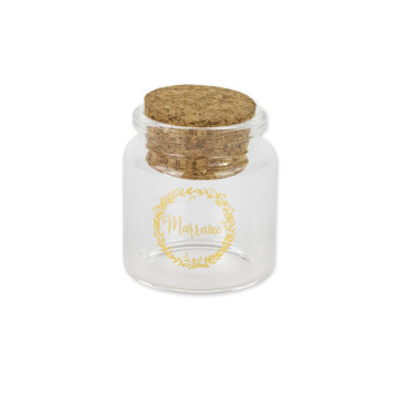 Fiole Marraine en verre 4,5 x 5,5 cm