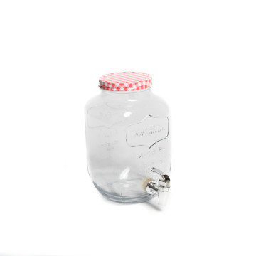 Limonadier couvercle vichy rouge/blanc 4 l 21,1 x 26 cm