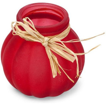 Vase Flower corail 8 cm avec raphia