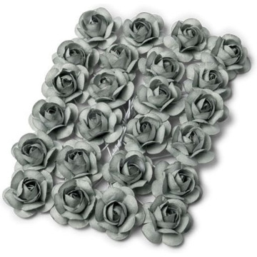 Lot de 24 Roses grises sur tige 2,1 cm