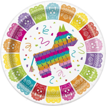 Lot de 8 assiettes Mexique 22,5 cm