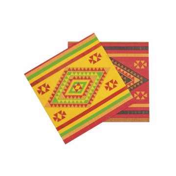 Lot de 12 serviettes jetables Mexique 33 x 33 cm