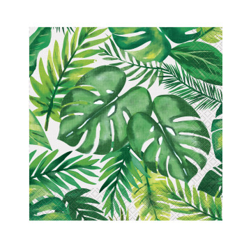 Lot de 16 serviettes jetables Tropical 33 x 33 cm