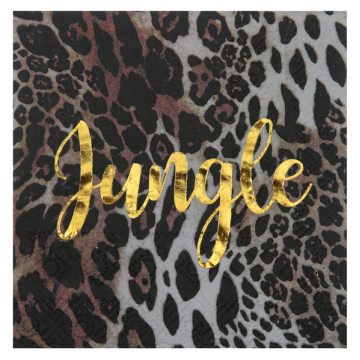 Lot de 20 serviettes jetables Jungle tropical 33 x 33 cm
