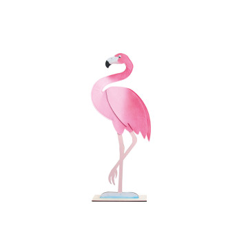 Flamant rose en feutrine 30 x 9 x 80 cm