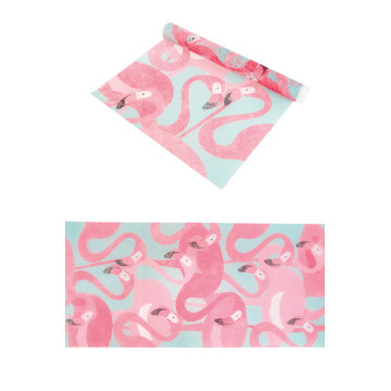 Chemin de table Flamant rose romance 29 cm x 5 m