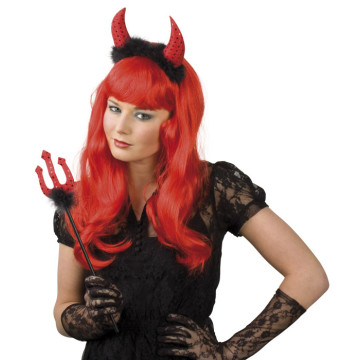 Serre-tête diable rouge avec trident